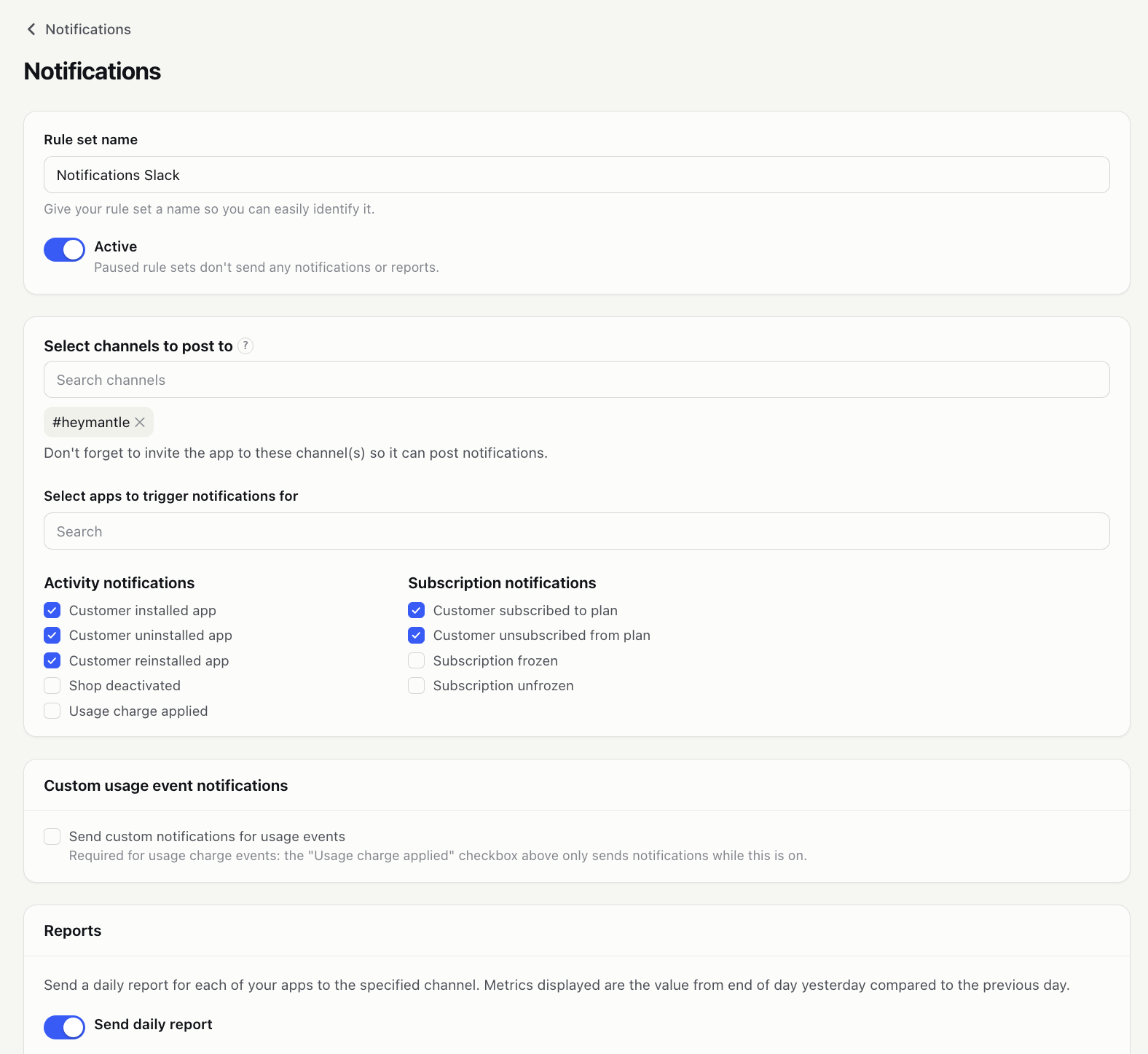 Slack & email notifications